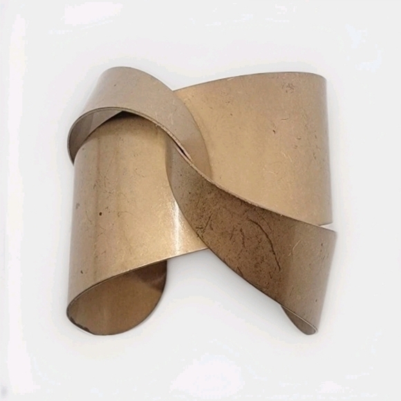 Retro Vintage 80s Gold Metal Arm Cuff Boho Minimalist Festival Goddess Bracelet - Picture 2 of 16